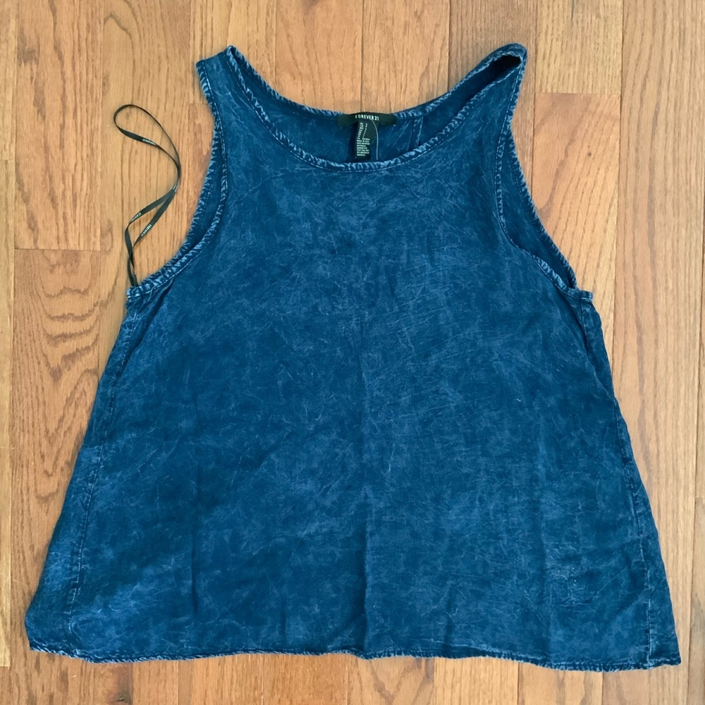 F21 soft acid denim tank